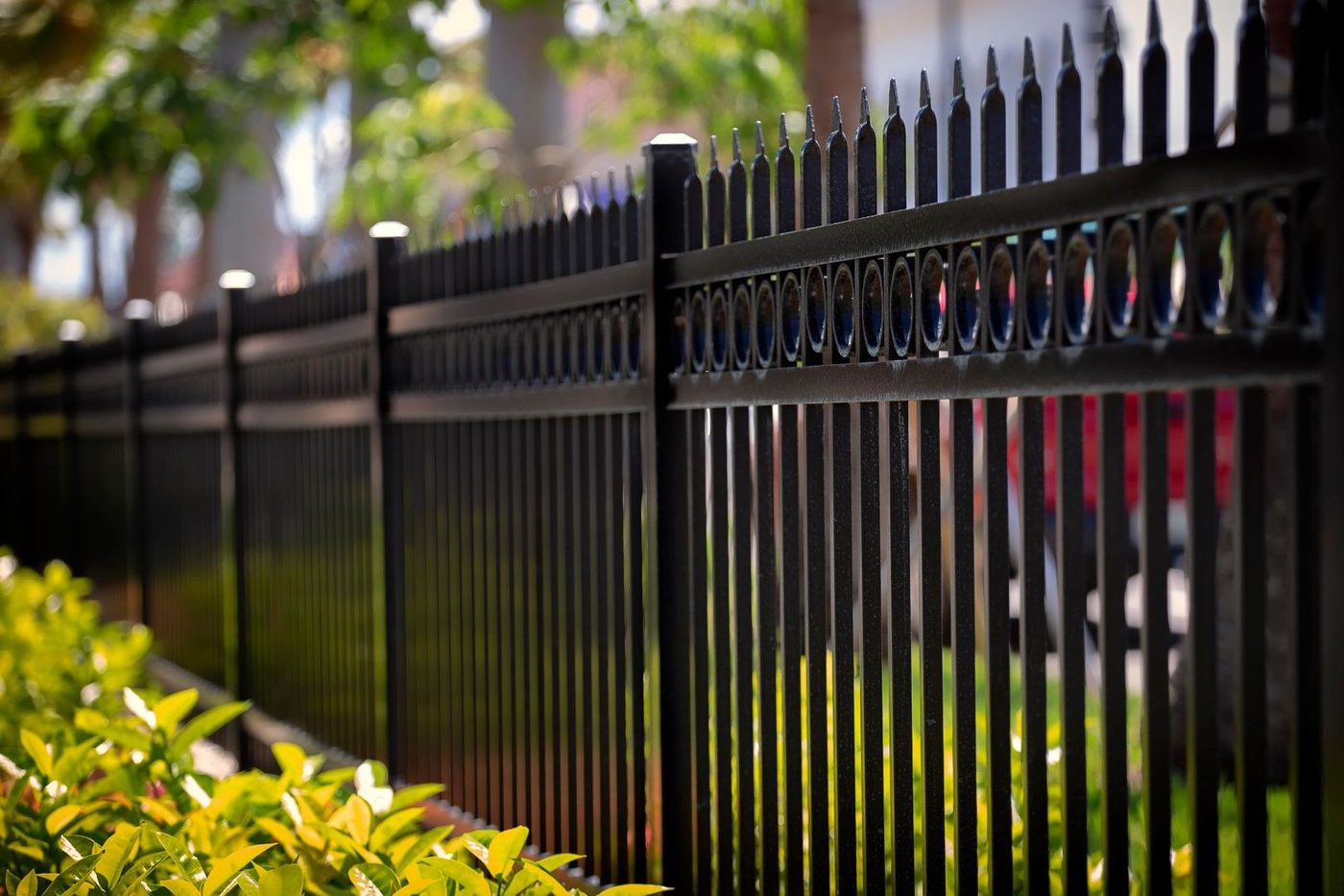 Detail of finished iron fencing craftsmanship