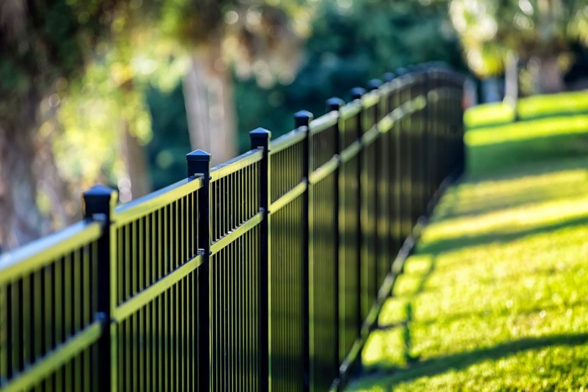 Iron fence line along an Albuquerque property